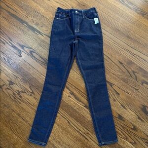 B4 Old Navy Women's 6 Tall Skinny Extra High Rise Jeans - Dark Blue